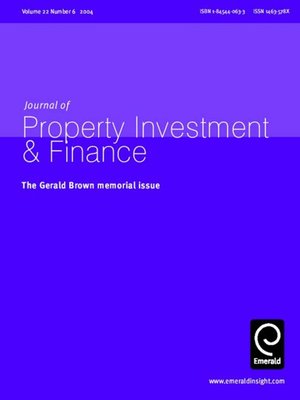 cover image of Journal of Property Investment & Finance, Volume 22, Issue 6